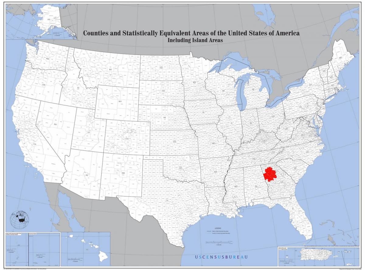 Атланта на картата на САЩ