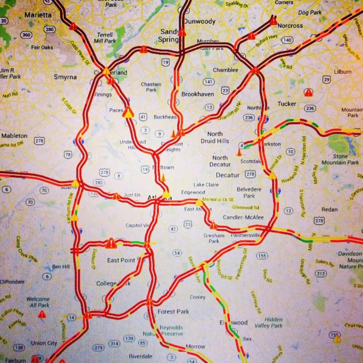 карта на Атланта трафик