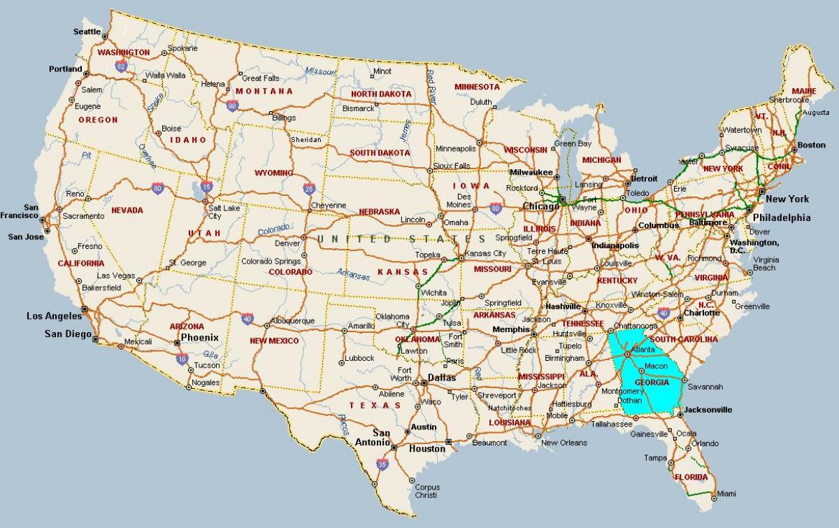 карта на Грузия, САЩ
