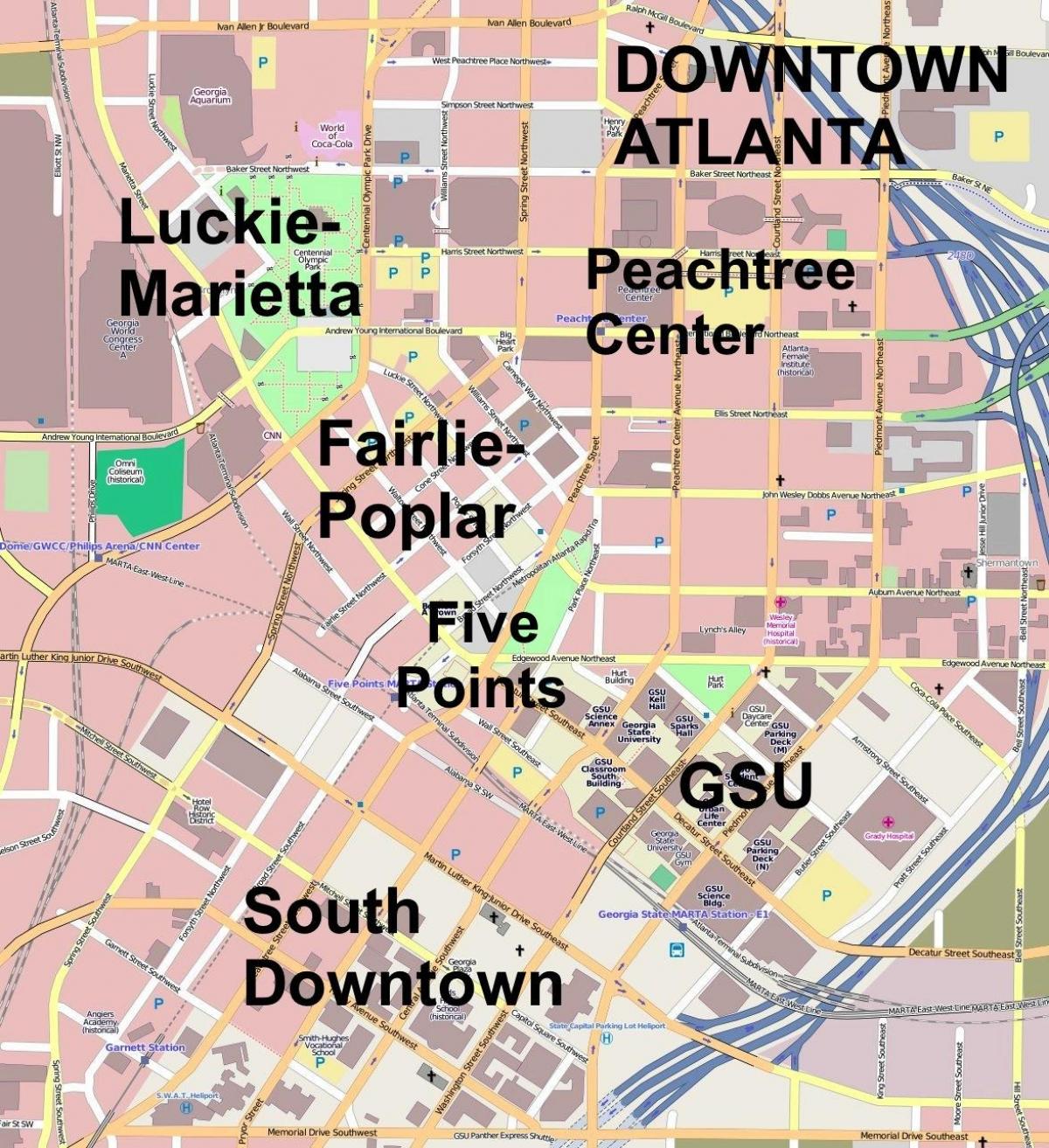 карта на град Атланта