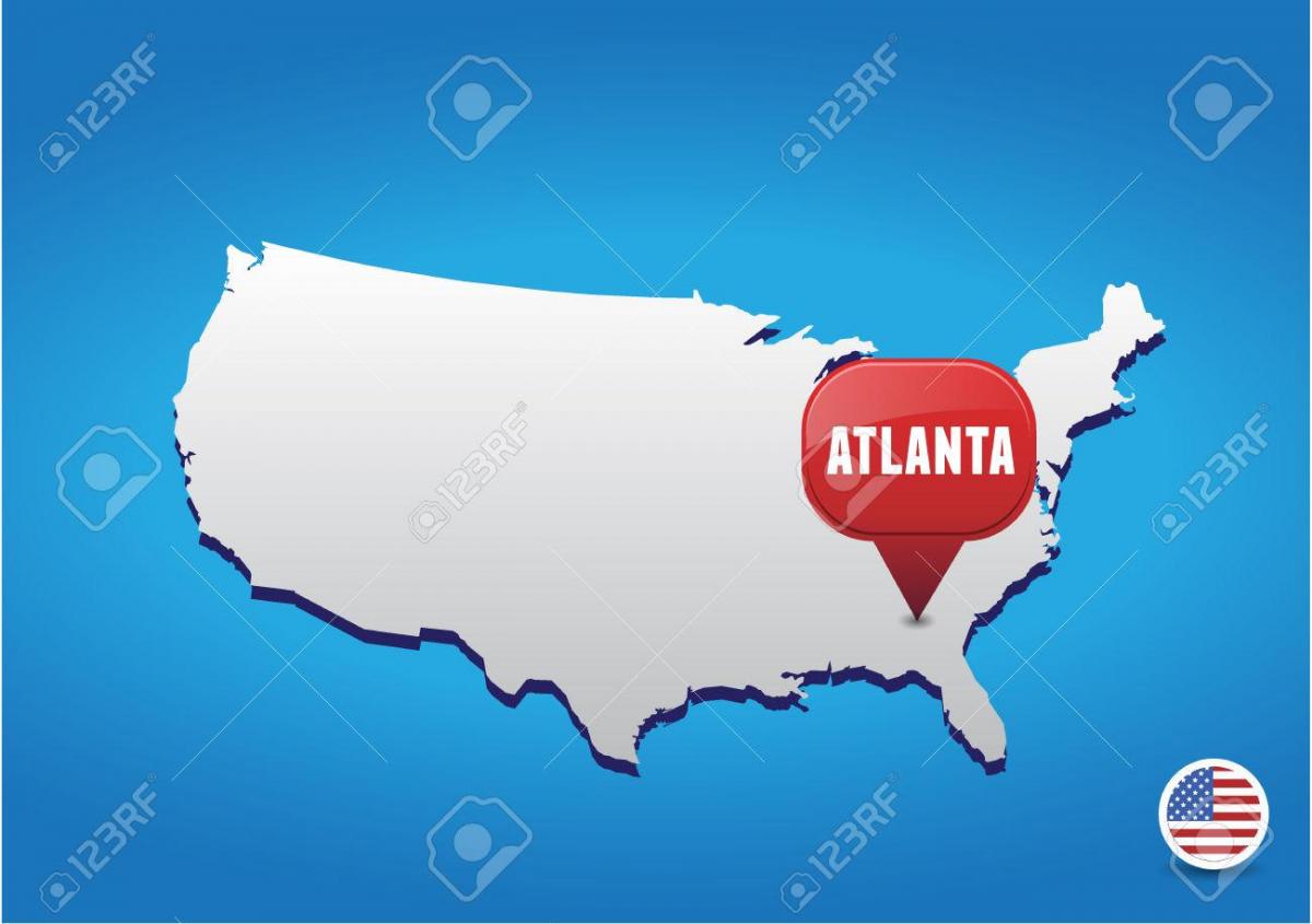 Атланта на картата на САЩ