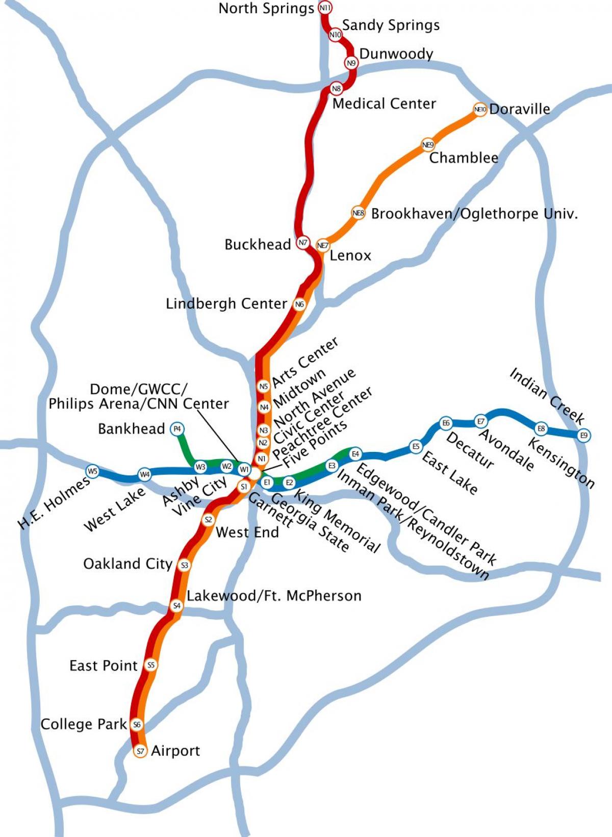карта на метрото в Атланта