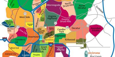 Карта на кварталите в Атланта
