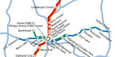 Карта на метрото в Атланта